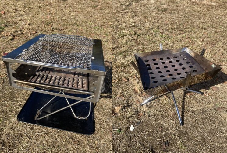 スノーピーク焚き火台とユニフレームファイアグリル